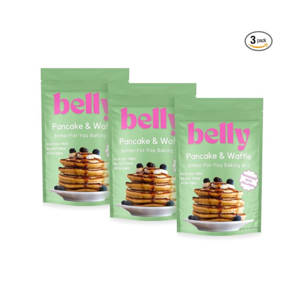 Belly Pancake Mix & Waffle Mix with Collagen Protein | High-Protein | Pancakes & Waffles | Grain-Free Dairy-Free Nut-Free | Healthy Snacks For Adults & Kids | Women-Owned Business | 9.4 oz | 3 Pack
