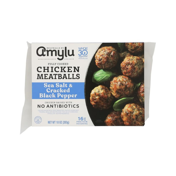 Amylu Sea Salt & Black Pepper Chicken Meatballs, 10 OZ