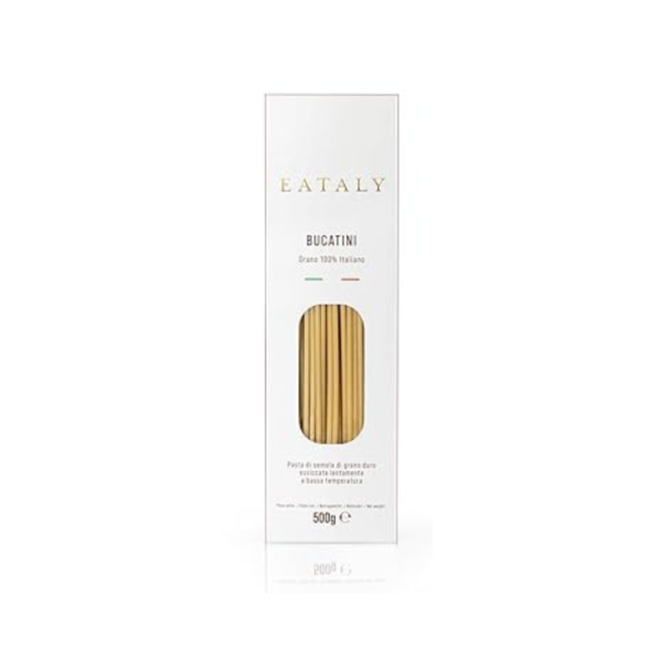 Eataly Italian Bucatini Pasta Noodles – 500g (17 oz) Box – Authentic Durum Semolina Wheat – Made in Italy – Dried Pasta for Gourmet Dining, 1 Pack