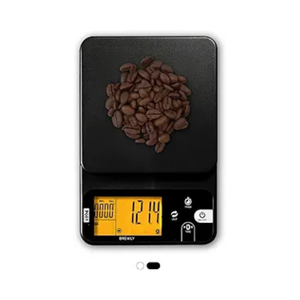 Polit Brewly Small Coffee Scale with Timer & Countdown – 3kg/0.1g Precision Espresso Scale – Mini Digital Kitchen Scale with 5 Units, Tare Function, Type-C & Battery Powered – Black