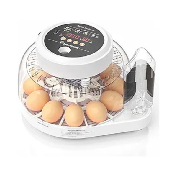 12 Egg Incubator for Hatching Eggs with Humidity Display, Automatic Egg Turner and Egg Candle Tester, Humidity Temperature Control Incubators for Chickens Ducks Quails Eggs, Beige