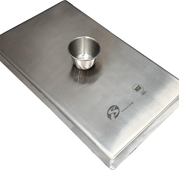 Rattleware 8-Egg Ring Cooker Lid – 8.15" x 13.82" Rectangular Stainless Steel Cover – Perfect for Hotels, Buffets, Fast-Food Chains, Restaurants & Catering