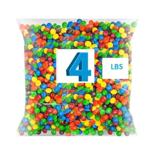 M&M Milk Chocolate Candies – Classic, Colorful, Melt-in-Your-Mouth Treat – Bulk 4 lbs Bag – Perfect for Parties & Holiday Celebrations