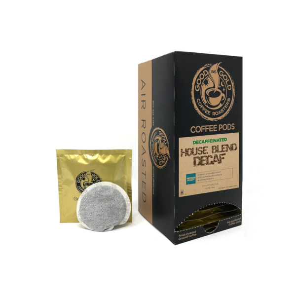 DECAF HOUSE BLEND COFFEE PODS - Good As Gold Coffee (18 Decaf Coffee Pods)