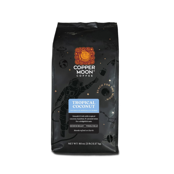 Copper Moon Medium Roast Whole Bean Coffee, Tropical Coconut Blend, 5 Lb