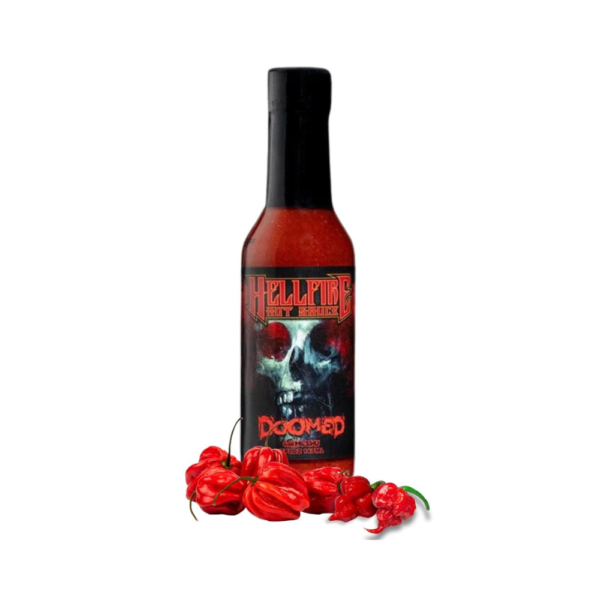Hellfire Doomed Hot Sauce Hottest Sauce in the World, 6.66 Million SHU Pepper Extract, Lab-Tested at 2.79 Million SHUs, Extreme Heat, 5 oz