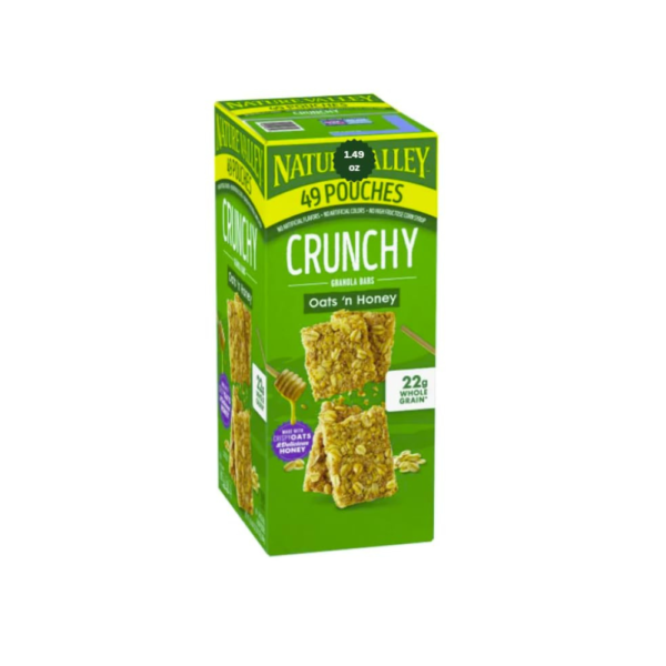 Nature Valley Crunchy Granola Bars, Oats & Honey, 1.49 oz Bars (49 Count) Made with Whole Grain Oats