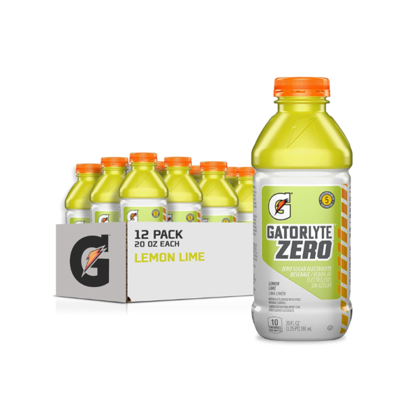 Gatorlyte Zero Electrolyte Beverage, Lemon Lime, 20 fl oz Bottles (Pack of 12) | Zero Sugar Hydration with 5 Electrolytes | No Artificial Sweeteners or Flavors