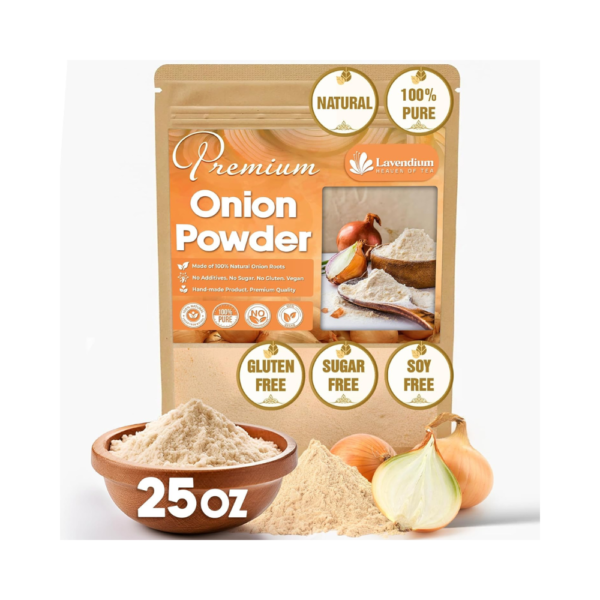 Lavendium Premium Onion Powder, 25 oz | 100% Natural, Pure & Vegan | Rich Flavor for Cooking & Seasoning | No Additives, Gluten-Free, Sugar-Free