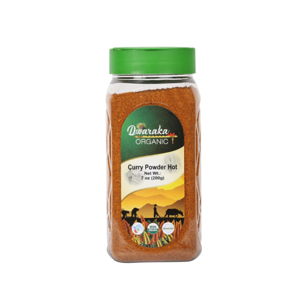 Dwaraka Organic Curry Powder Hot, 7 oz | Organic, Non-GMO, All Natural Indian Spice Blend