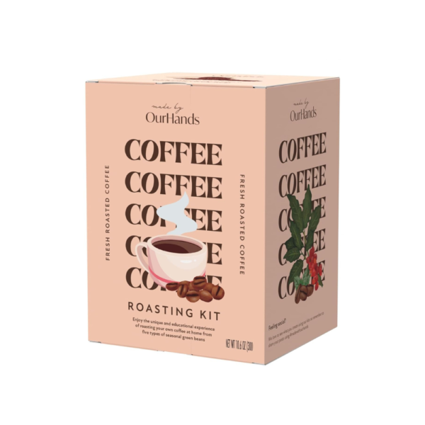 Coffee Roasting Kit by OurHands – Roast Green Coffee Beans at Home with Your Oven – 6 Varieties of Unroasted Coffee, Roasting Tools, Colour Chart & Reusable Filter – DIY Coffee Gift Set