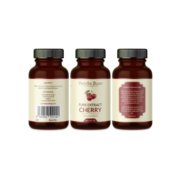Pure Cherry Extract for Baking and Flavoring, 4 oz | Premium Natural Flavor for Desserts, Baked Goods & Cooking