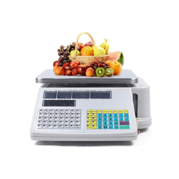 Commercial Digital Price Computing Scale with Thermal Label Printer, 66 lb/30 kg Electronic Weight Scale for Retail, Supermarkets, Grocery, Meat & Food