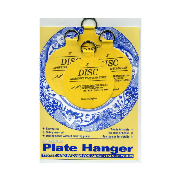 Invisible English Disc Adhesive Plate Hanger Set – Medium 3" Discs for Secure and Invisible Wall Mounting