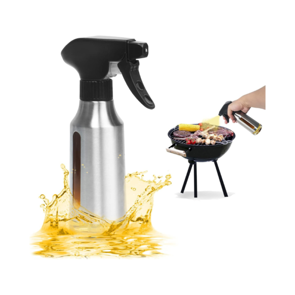 180ml Olive Oil Spray Bottle – Stainless Steel & Glass Oil Mister for Cooking, Air Fryer, BBQ, Salad, Baking & Roasting (Kitchen Oil Spritzer)